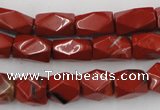 CNG809 15.5 inches 9*13mm faceted nuggets red jasper beads