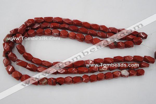 CNG809 15.5 inches 9*13mm faceted nuggets red jasper beads