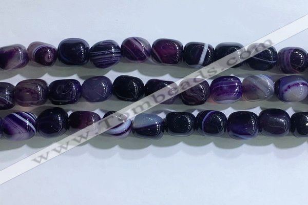 CNG8132 15.5 inches 8*12mm nuggets striped agate beads wholesale