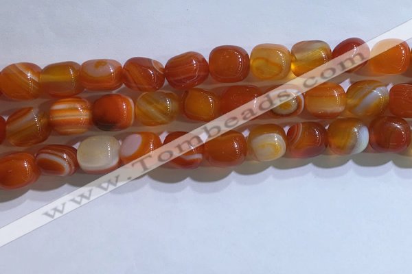 CNG8134 15.5 inches 8*12mm nuggets striped agate beads wholesale