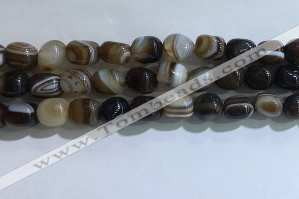 CNG8142 15.5 inches 8*12mm nuggets striped agate beads wholesale