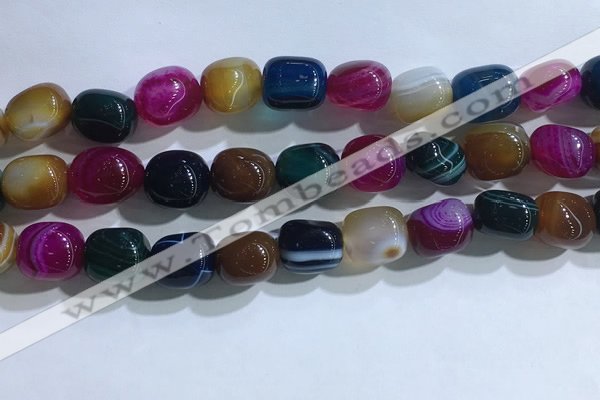 CNG8145 15.5 inches 8*12mm nuggets striped agate beads wholesale