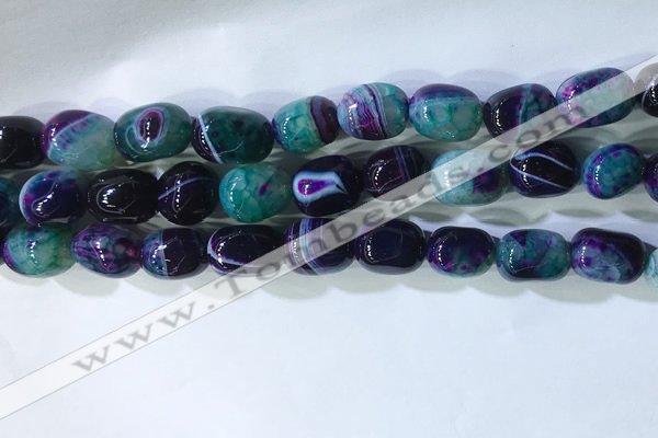 CNG8146 15.5 inches 8*12mm nuggets striped agate beads wholesale