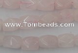 CNG815 15.5 inches 8*12mm faceted nuggets rose quartz beads