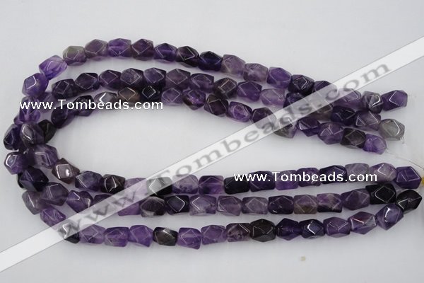 CNG816 15.5 inches 9*12mm faceted nuggets amethyst beads