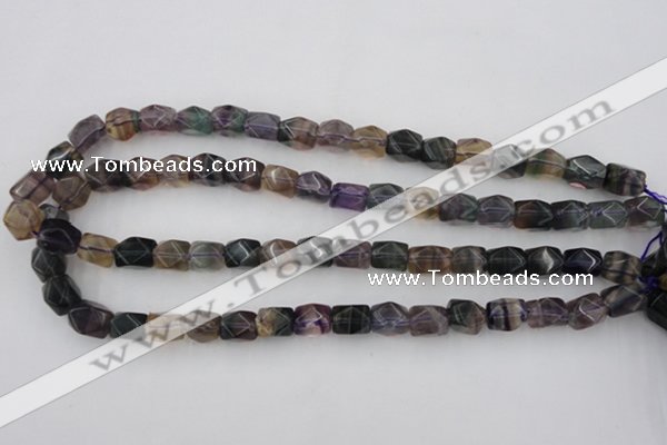 CNG818 15.5 inches 9*12mm faceted nuggets fluorite beads