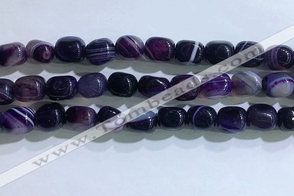 CNG8186 15.5 inches 10*14mm nuggets striped agate beads wholesale