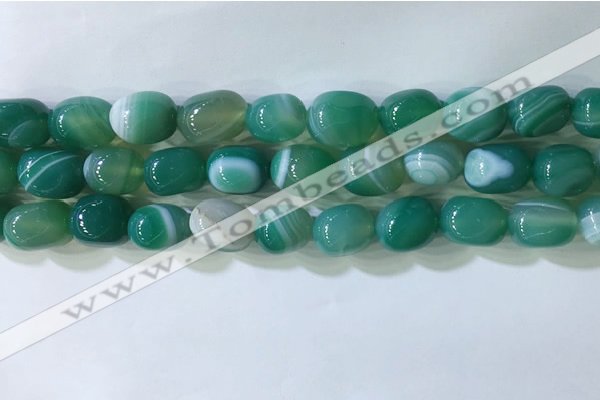 CNG8191 15.5 inches 10*14mm nuggets striped agate beads wholesale