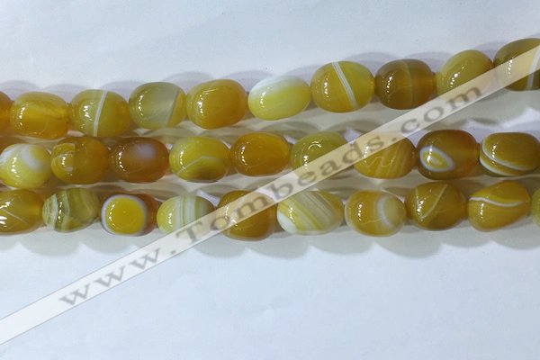 CNG8225 15.5 inches 12*16mm nuggets striped agate beads wholesale