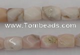 CNG824 15.5 inches 9*12mm faceted nuggets pink opal gemstone beads