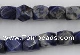 CNG825 15.5 inches 9*12mm faceted nuggets sodalite gemstone beads