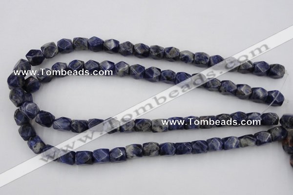 CNG825 15.5 inches 9*12mm faceted nuggets sodalite gemstone beads