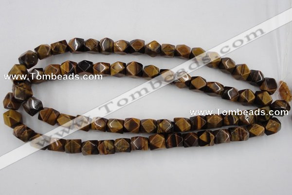 CNG826 15.5 inches 9*12mm faceted nuggets yellow tiger eye beads