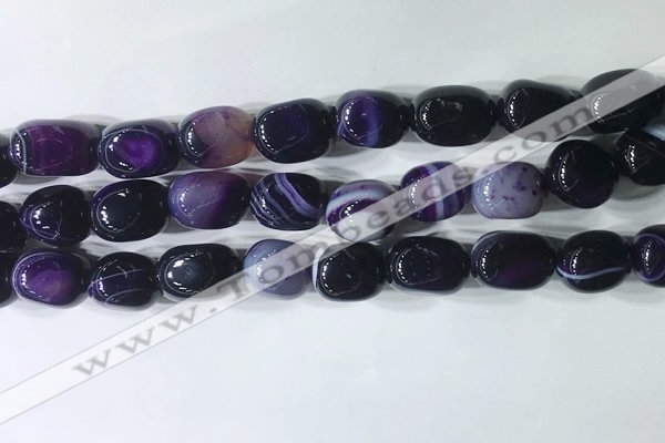 CNG8267 15.5 inches 13*18mm nuggets striped agate beads wholesale