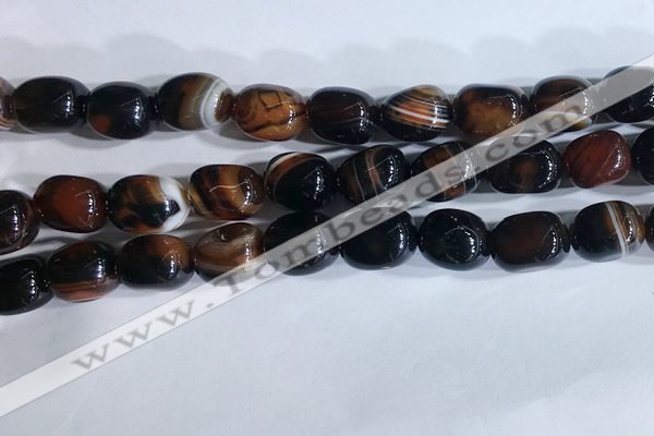 CNG8279 15.5 inches 13*18mm nuggets striped agate beads wholesale