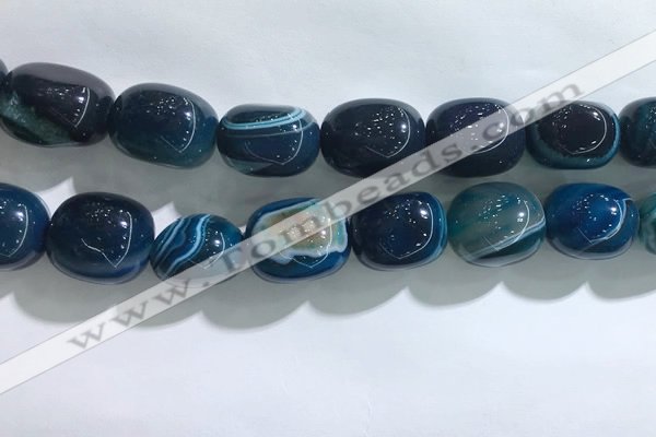 CNG8317 15.5 inches 15*20mm nuggets striped agate beads wholesale