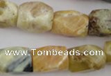 CNG832 15.5 inches 13*18mm faceted nuggets yellow opal beads