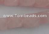 CNG833 15.5 inches 13*18mm faceted nuggets rose quartz beads