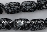 CNG834 15.5 inches 13*18mm faceted nuggets snowflake obsidian beads