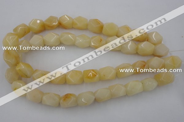 CNG837 15.5 inches 13*18mm faceted nuggets yellow jade beads