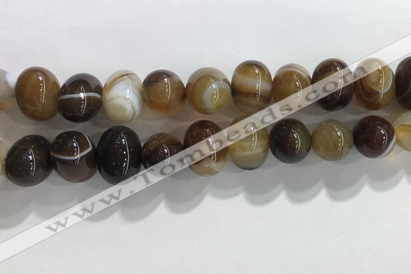 CNG8388 15.5 inches 12*16mm nuggets striped agate beads wholesale