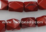 CNG839 15.5 inches 13*18mm faceted nuggets red jasper beads