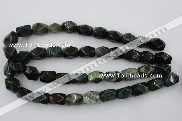 CNG845 15.5 inches 13*18mm faceted nuggets moss agate beads