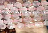 CNG8506 10*14mm - 13*18mm faceted nuggets rose quartz beads