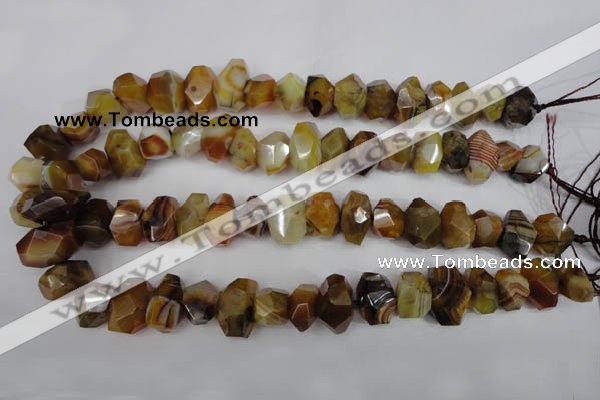 CNG851 15.5 inches 12*18mm – 13*22mm faceted nuggets agate beads