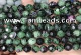 CNG8529 15.5 inches 9*10mm faceted nuggets ruby zoisite beads