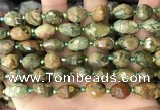 CNG8539 15.5 inches 8*10mm - 9*13mm faceted nuggets rhyolite beads