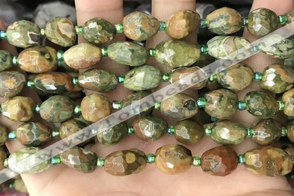 CNG8539 15.5 inches 8*10mm - 9*13mm faceted nuggets rhyolite beads