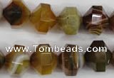 CNG854 15.5 inches 12*15mm faceted nuggets agate gemstone beads