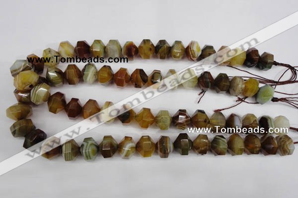 CNG854 15.5 inches 12*15mm faceted nuggets agate gemstone beads