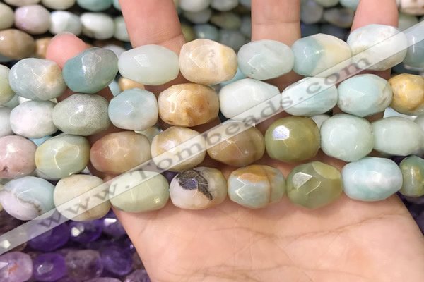 CNG8569 12*16mm - 15*20mm faceted nuggets amazonite beads