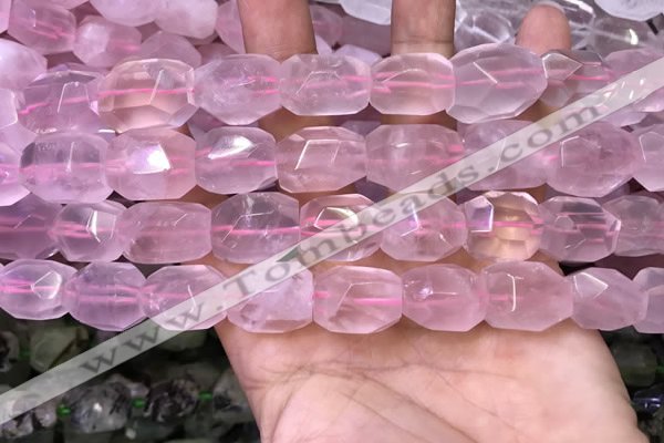 CNG8579 13*18mm - 15*20mm faceted nuggets rose quartz beads