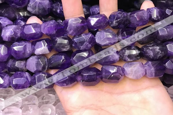 CNG8581 13*18mm - 15*20mm faceted nuggets amethyst beads