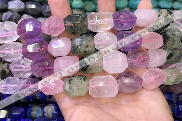 CNG8583 13*18mm - 15*20mm faceted nuggets mixed quartz beads