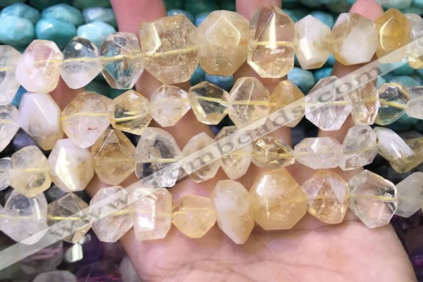 CNG8591 12*16mm - 13*18mm faceted nuggets citrine gemstone beads