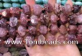 CNG8594 12*16mm - 13*18mm faceted nuggets strawberry quartz beads