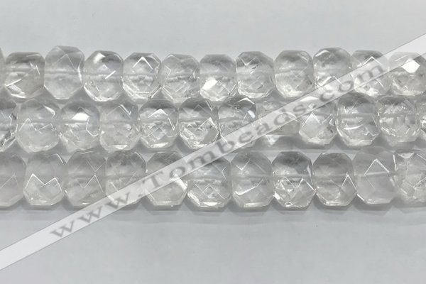 CNG8610 10*13mm - 12*16mm faceted freeform white crystal beads