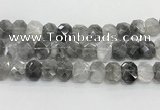 CNG8612 10*13mm - 12*16mm faceted freeform cloudy quartz beads