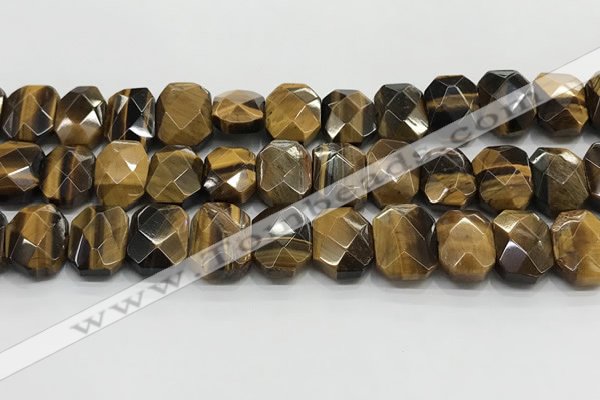 CNG8620 10*13mm - 12*16mm faceted freeform yellow tiger eye beads