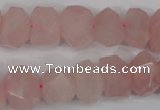 CNG863 15.5 inches 10*14mm faceted nuggets rose quartz beads