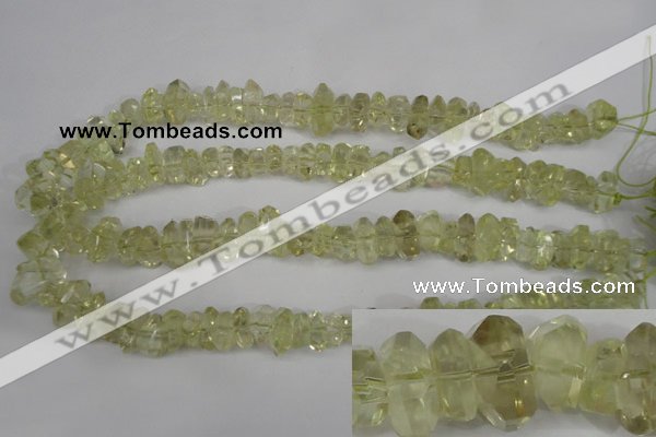 CNG864 15.5 inches 5*10mm – 10*17mm faceted nuggets lemon quartz beads