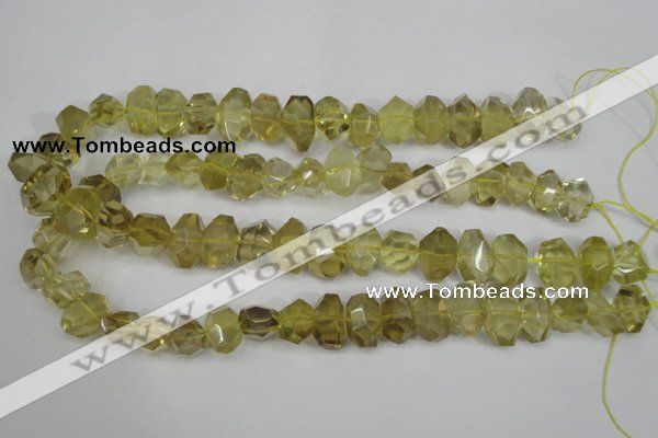 CNG865 15.5 inches 10*15mm – 12*20mm faceted nuggets lemon quartz beads