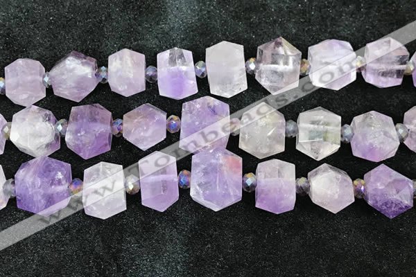 CNG8671 12*20mm - 20*33mm faceted nuggets lavender amethyst beads