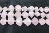 CNG8672 12*20mm - 20*33mm faceted nuggets rose quartz beads