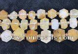 CNG8675 12*20mm - 20*33mm faceted nuggets yellow quartz beads