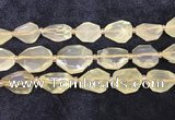 CNG8685 16*23mm - 25*30mm faceted freeform lemon quartz beads